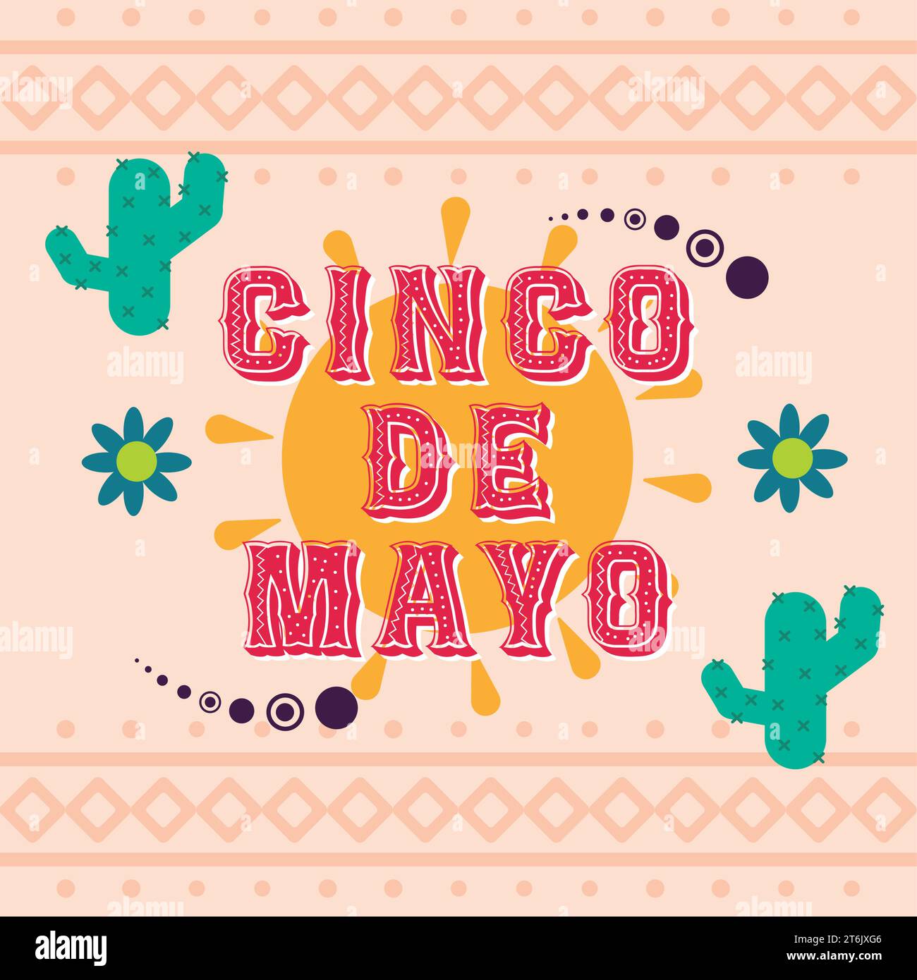 Poster colorato di cinco de mayo, tradizionale festival messicano Vector Illustrazione Vettoriale