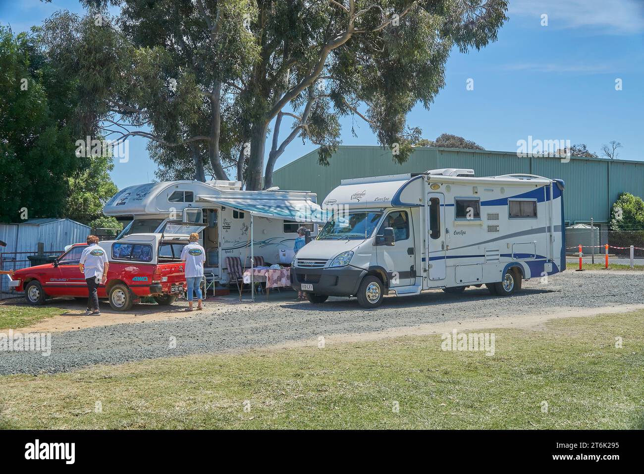 Kyabram, Victoria, Australia, 10 novembre 2023. Il punto di check-in per veicoli ricreativi e camper presso il Kyabram RV Country Music Festival ha tenuto un The Show Grounds. Credit PjHickox/Alamy Live News Foto Stock