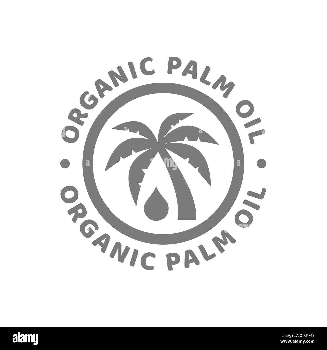 Etichetta vettore olio di palma organico. Olio naturale, nutrizione e alimentazione sana icona. Illustrazione Vettoriale