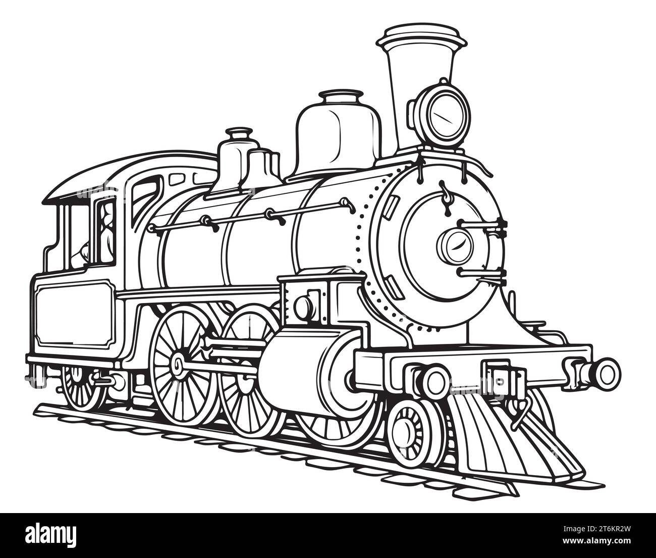 Locomotiva a vapore schizzo retrò disegnato a mano illustrazione vettoriale, trasporto in treno Illustrazione Vettoriale