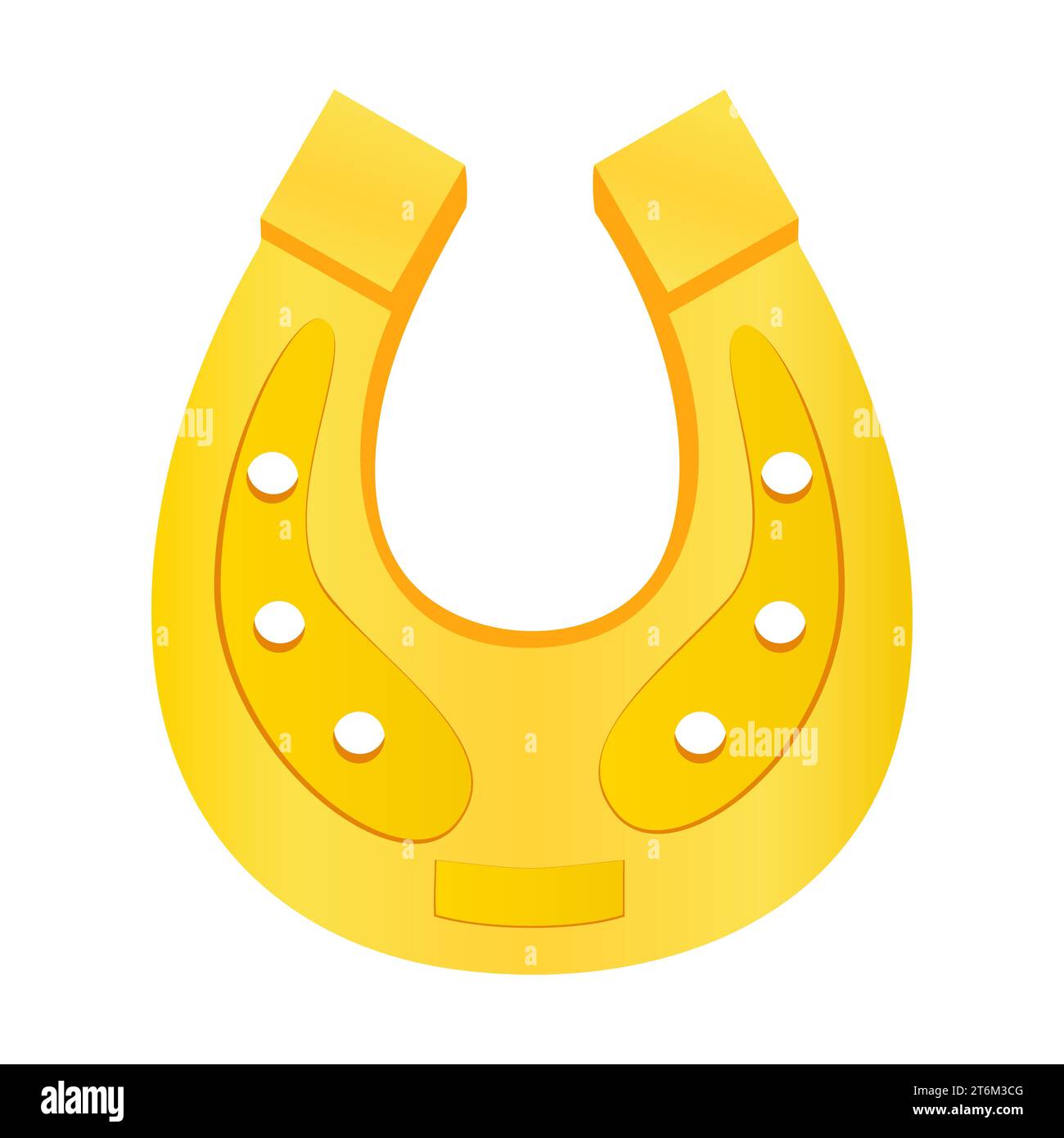 Il ferro di cavallo dorato è un simbolo di buona fortuna per St Patrick S Day. Illustrazione Vettoriale
