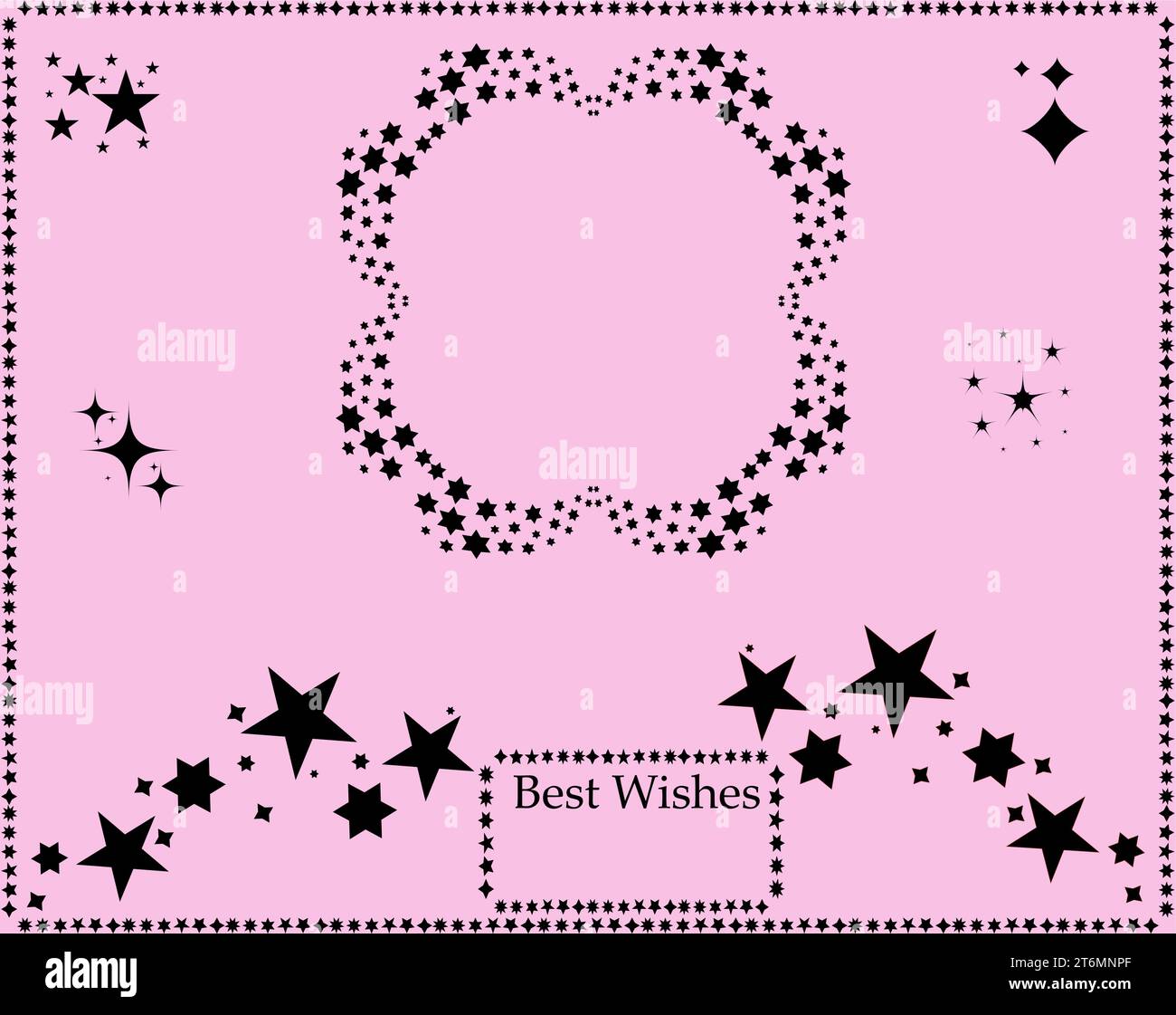 Una serie di stelle brillanti e luminose, icone brillanti e stelle con particelle di decorazione festosa creano un effetto di staright astratto. Stella scintillante Illustrazione Vettoriale