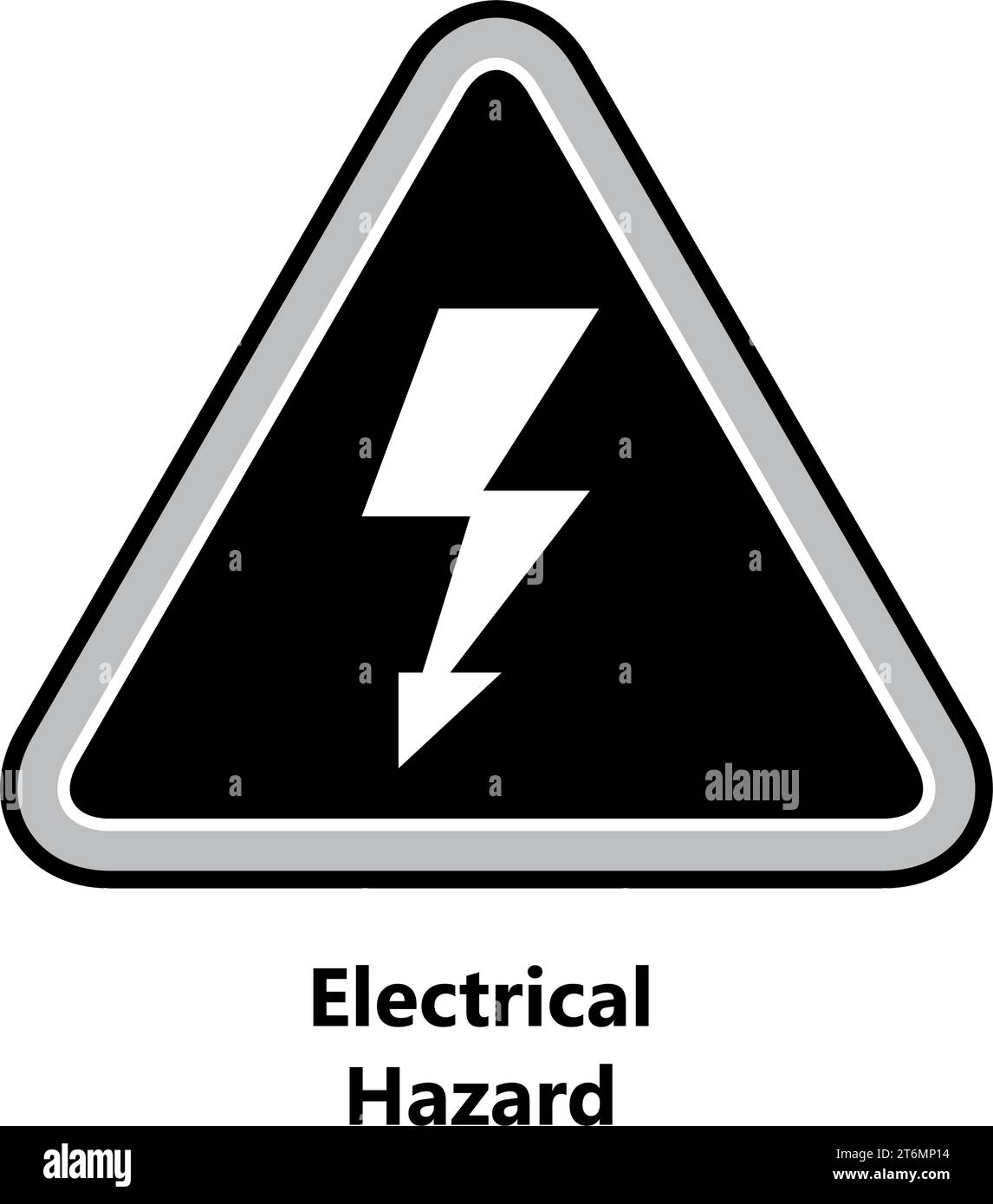 Segnali di pericolo elettrico. Simboli dei segnali di pericolo e di avvertenza. attenzione attenzione. segnale di pericolo. icona del vettore di attenzione. Illustrazione Vettoriale