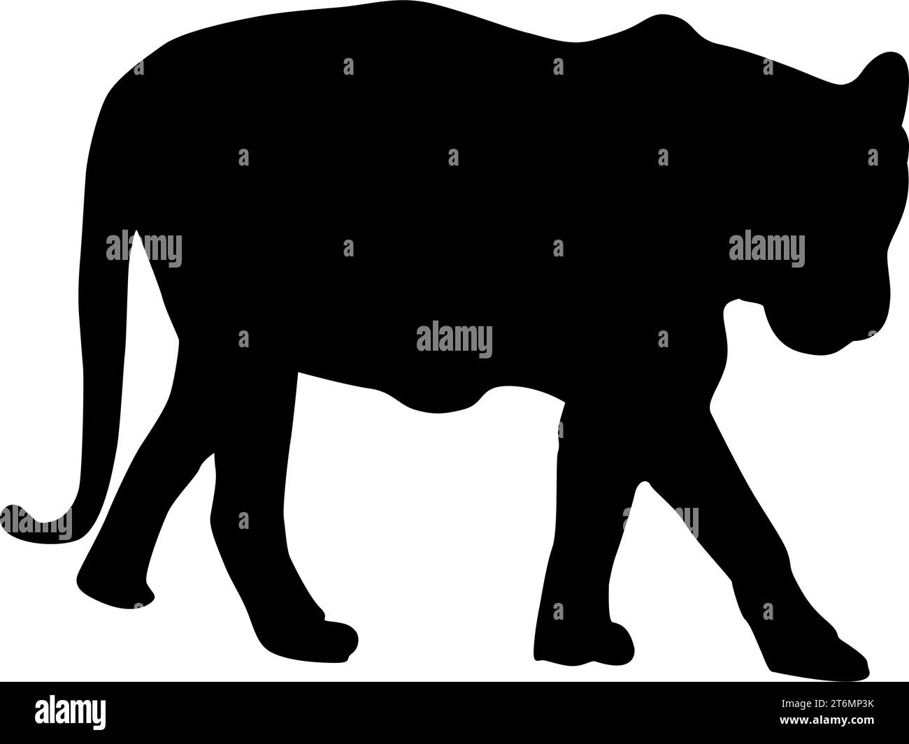 tiger silhouette. illustratore vettoriale. sul dorso bianco Illustrazione Vettoriale