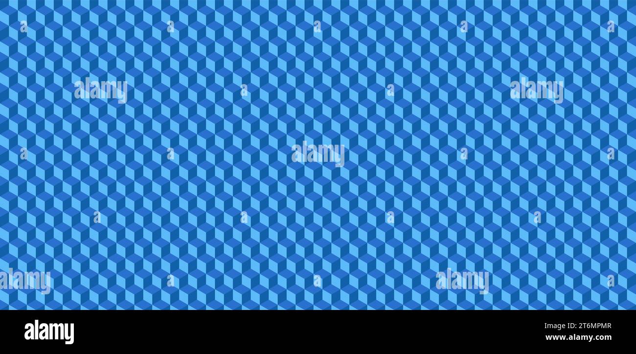 Motivo di colore blu cubo vettoriale. Texture moderna ed elegante. cubi geometrici. Sfondo della ripetizione cubica geometrica. sfondo astratto, sfondo astratto. Illustrazione Vettoriale