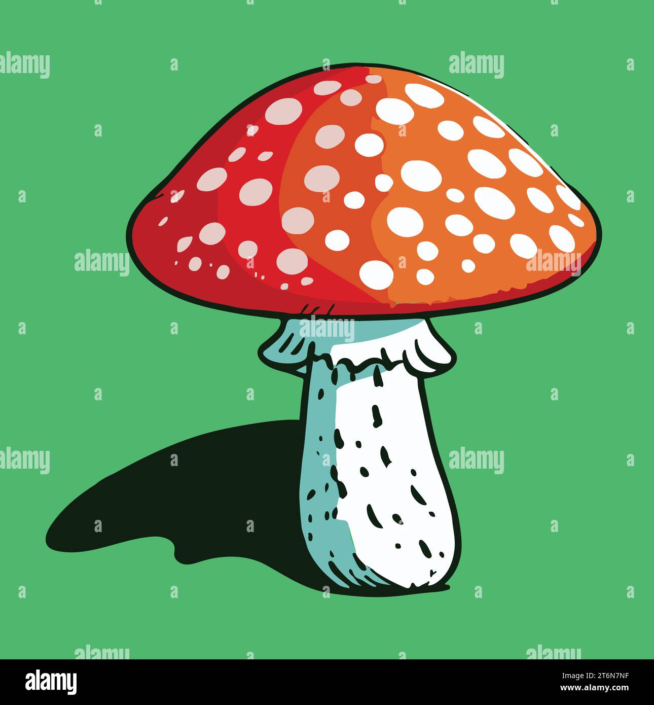 Fungo Amanita, agarico Fly, sgabello Toadstool, illustrazione vettoriale Illustrazione Vettoriale