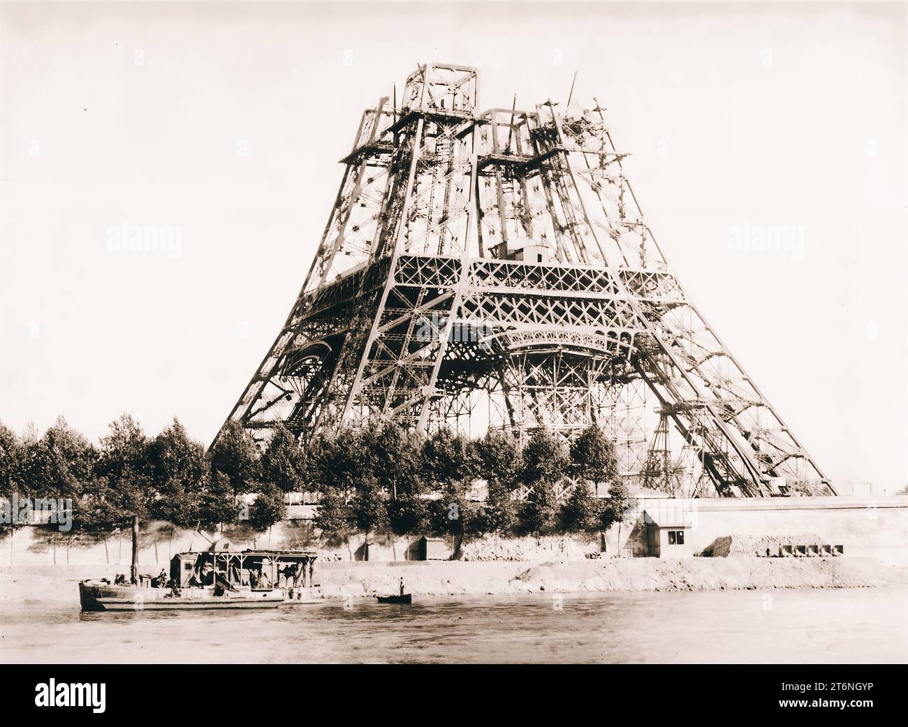 Torre Eiffel in costruzione, Parigi, Francia Foto Stock