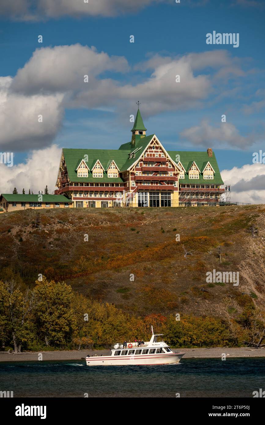 The Prince of Wales Hotel nel Waterton Lakes National Park, Alberta, Canada. Foto Stock