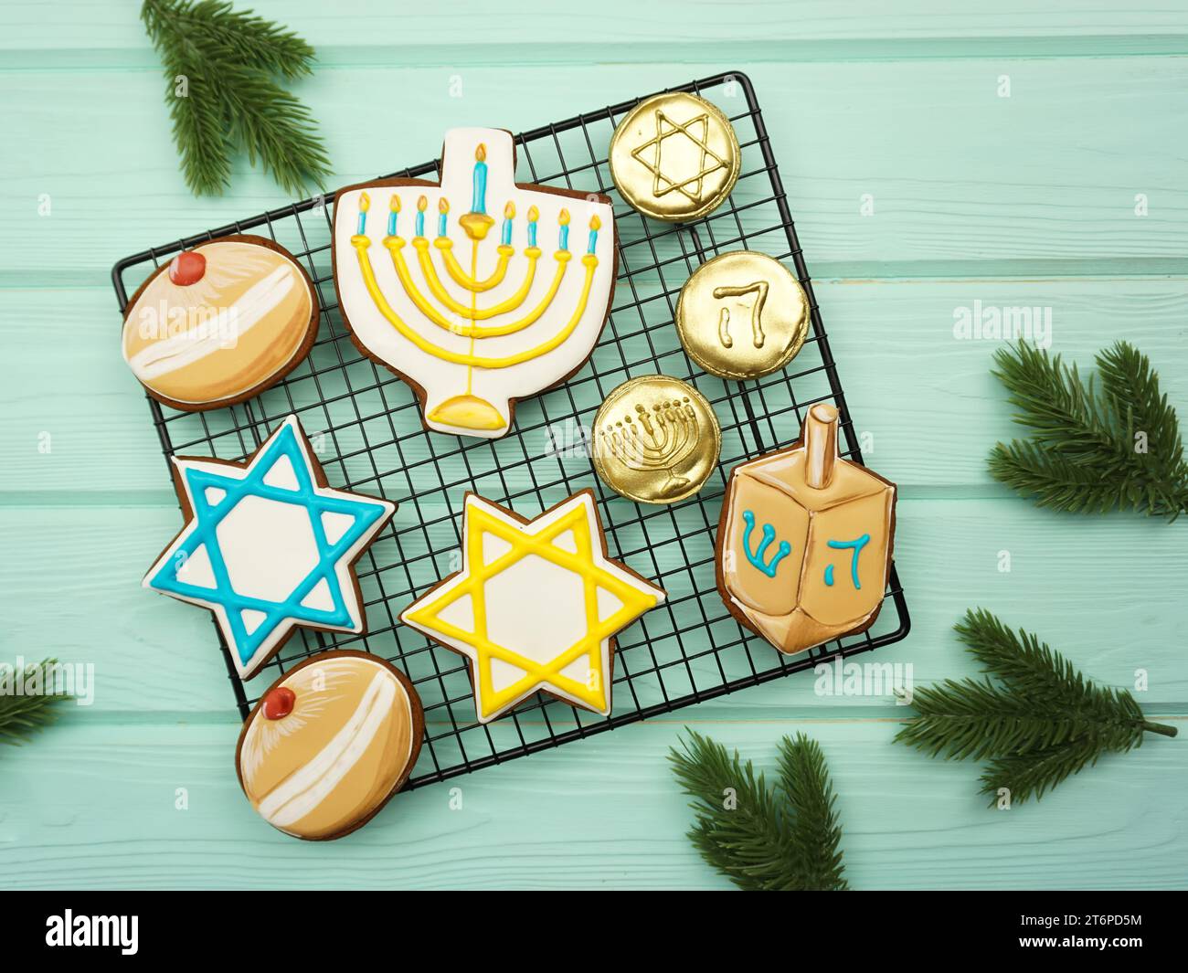 Festeggiamo Hanukkah. Il concetto della vacanza Hanukkah. Foto di alta qualità Foto Stock