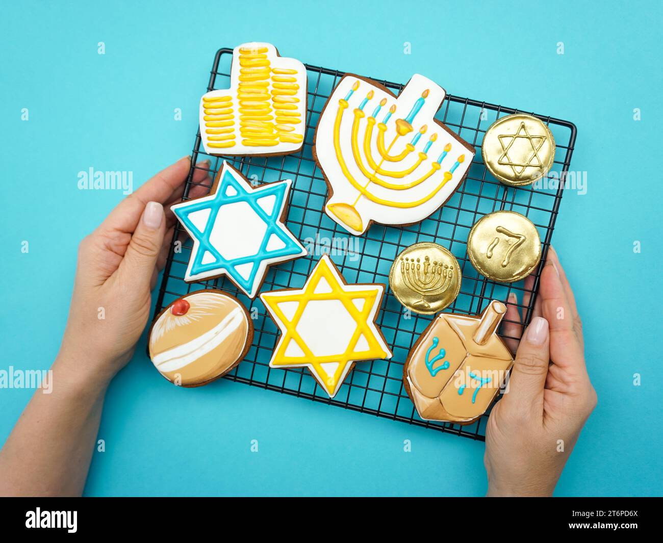 Festeggiamo Hanukkah. Il concetto della vacanza Hanukkah. Foto di alta qualità Foto Stock