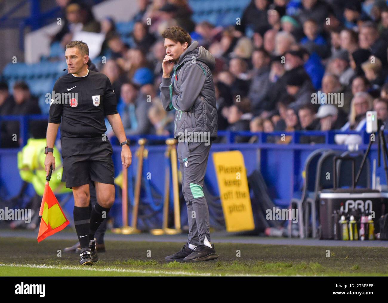 Danny Pohl Manager dello Sheffield Wednesday durante il match per il campionato Sky Bet Sheffield Wednesday vs Millwall a Hillsborough, Sheffield, Regno Unito, 11 novembre 2023 (foto di Craig Cresswell/News Images) Foto Stock