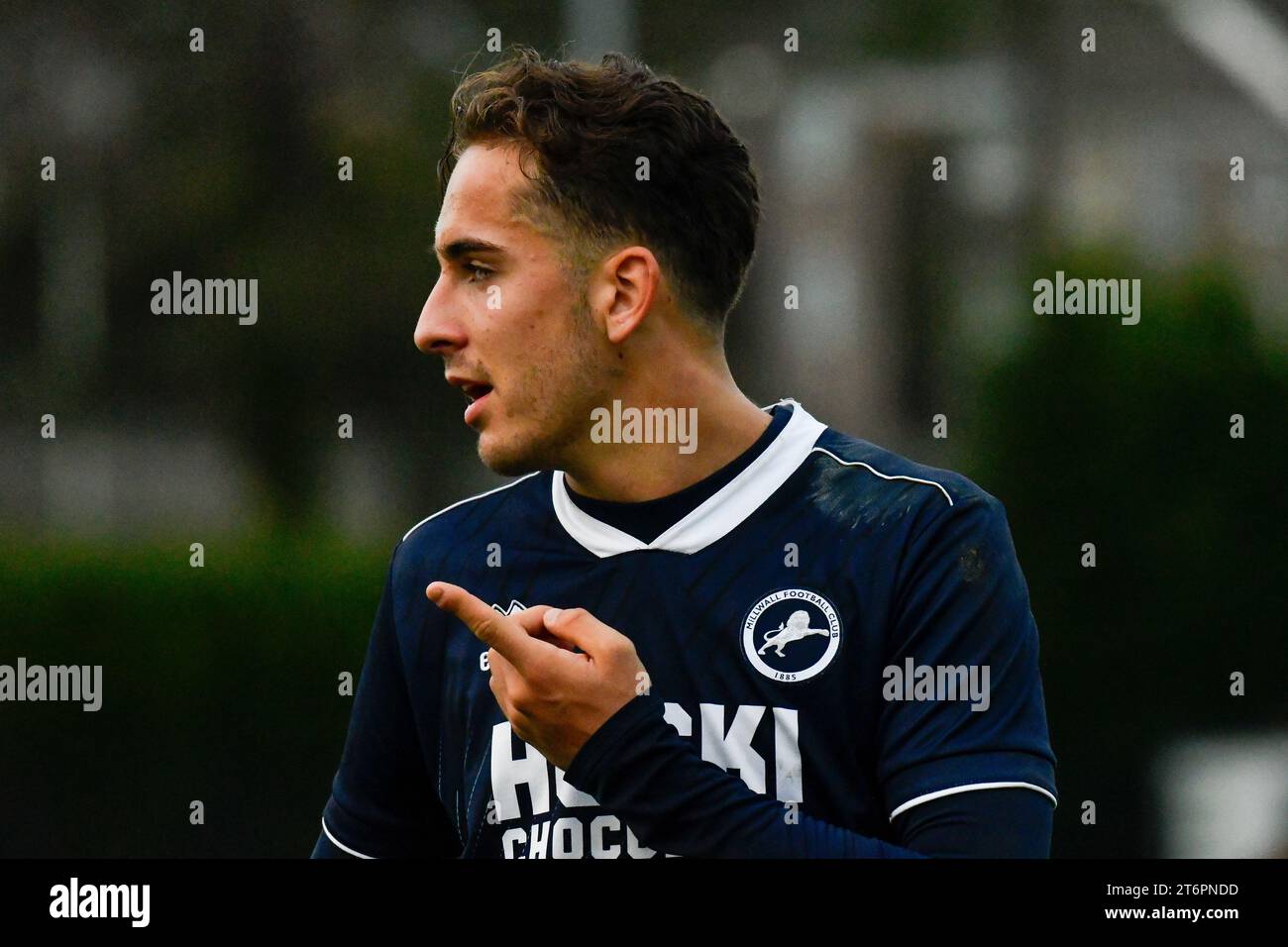 Swansea, Galles. 11 novembre 2023. Alfie Massey di Millwall durante l'Under 18 Professional Development League match tra Swansea City e Millwall alla Swansea City Academy di Swansea, Galles, Regno Unito, l'11 novembre 2023. Crediti: Duncan Thomas/Majestic Media/Alamy Live News. Foto Stock