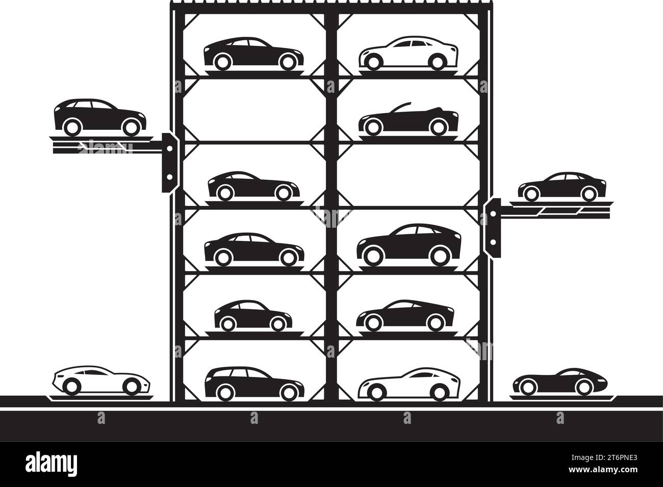 Parcheggio multilivello - illustrazione vettoriale Illustrazione Vettoriale
