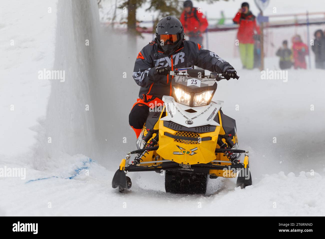 Corsa in motoslitta. Quebec, Canada Foto Stock