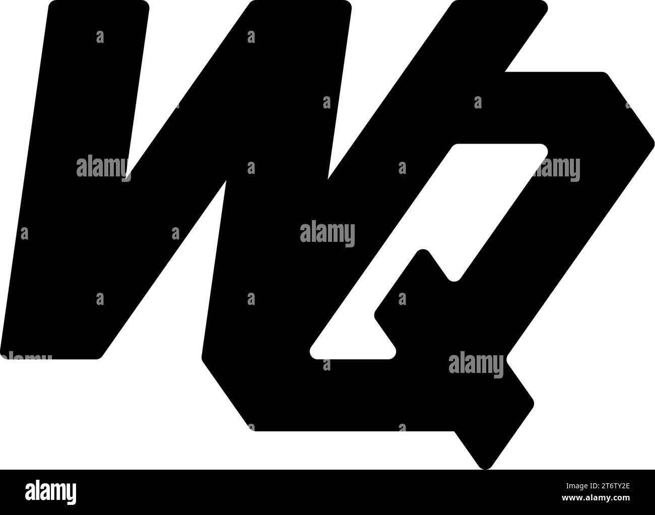 Logo WQ, monogramma WQ, logo WQ iniziale, logo WQ lettera, icona, vettore Illustrazione Vettoriale