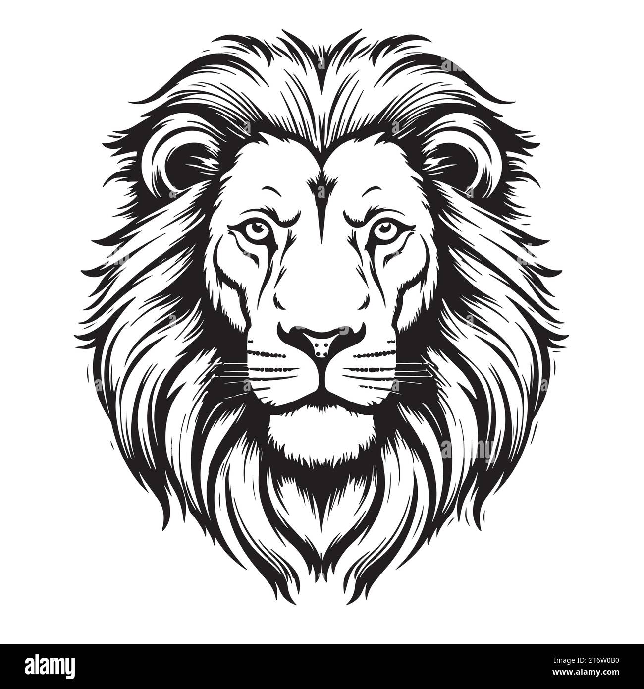 Ritratto di leone schizzo della testa di leone stile incisione disegnato a mano animali selvatici illustrazione vettoriale Illustrazione Vettoriale