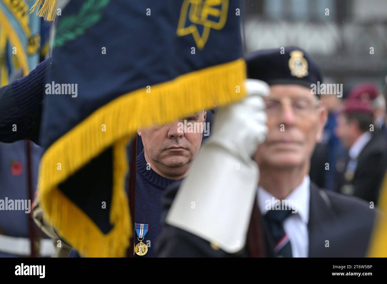 Southend-on-Sea Essex Regno Unito 12 novembre 2023. Il servizio della memoria presso il City of Southend-on-Sea War Memorial nell'Essex Credit: Martin Dalton/Alamy Live News Foto Stock