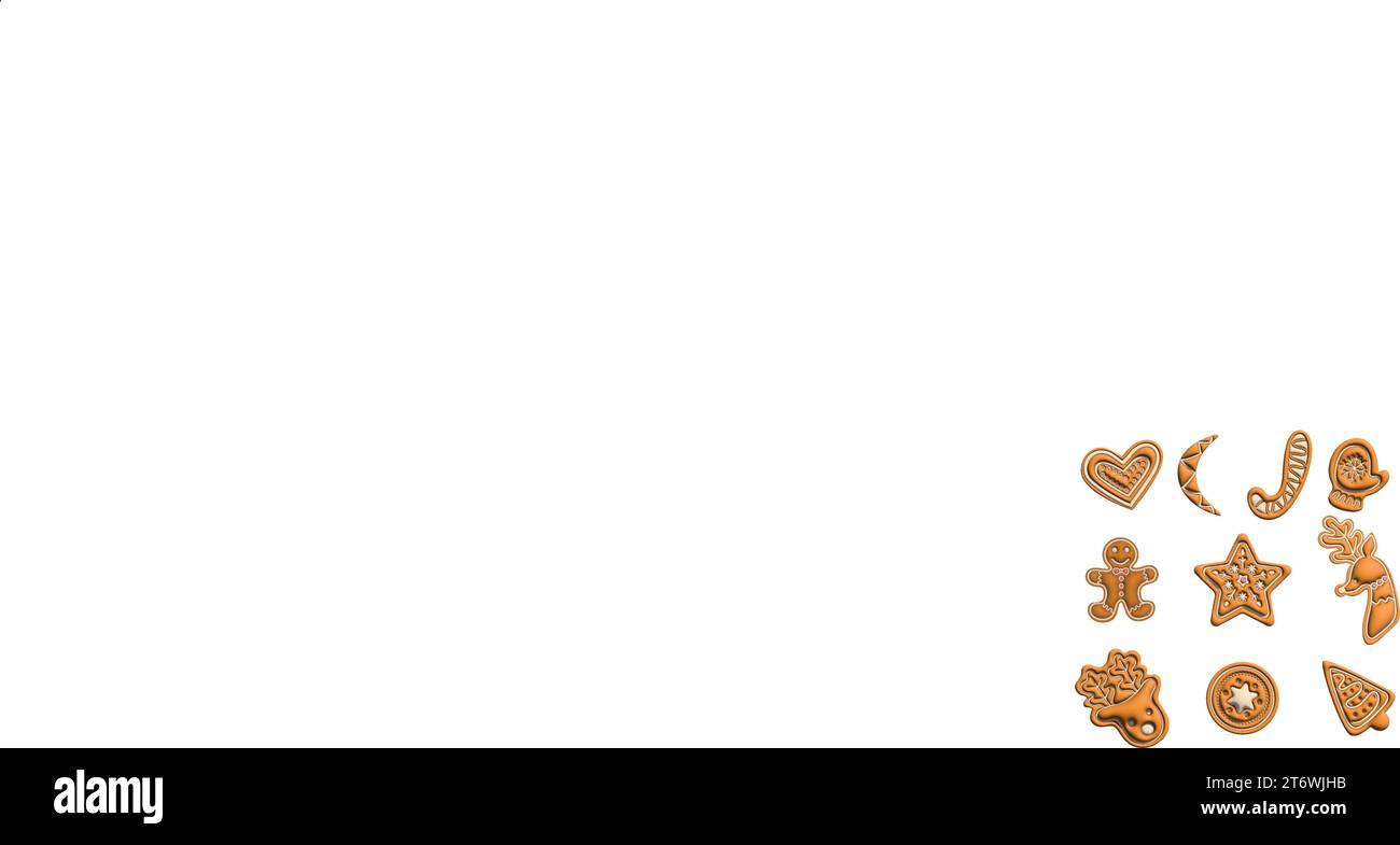 Un set di giocattoli per l'anno nuovo. Collezione moderna su sfondo bianco. 3d, vettore Illustrazione Vettoriale