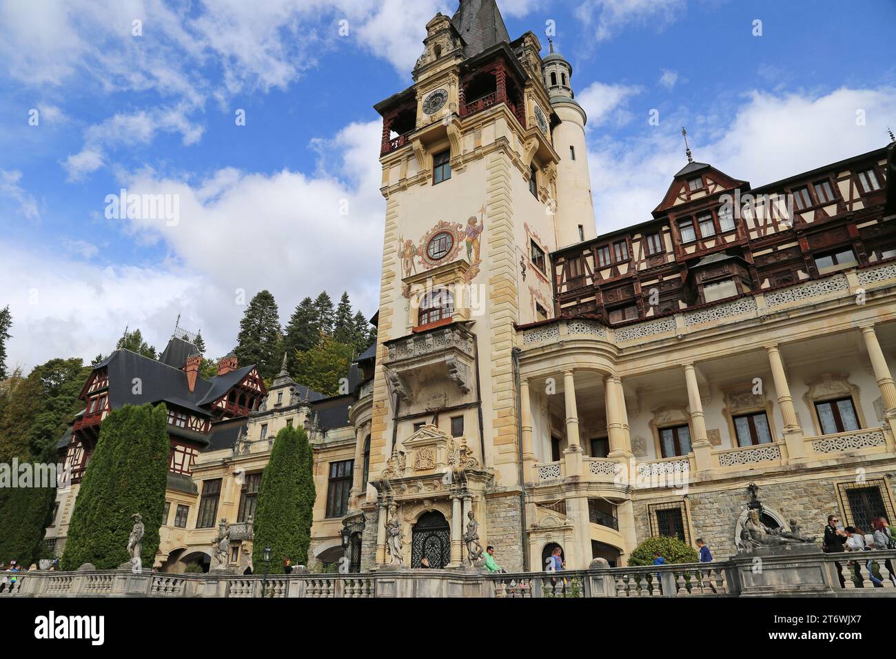 Castello di Peleş, Sinaia, Contea di Prahova, Romania, Europa Foto Stock