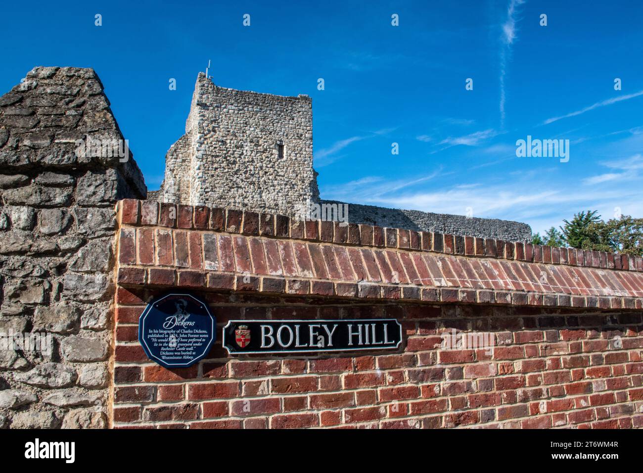 Boley Hill dal castello di Rochester, Rochester, Kent. REGNO UNITO. Foto Stock
