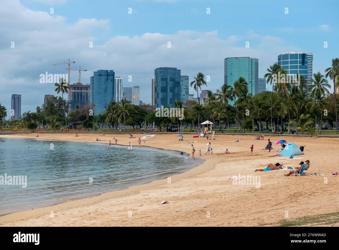 Ala Moana Beach di Honolulu Foto Stock