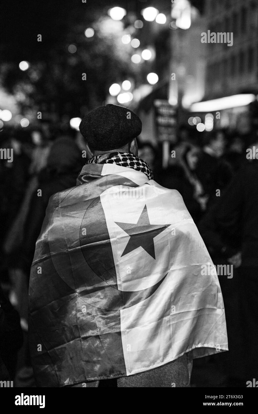 Proteste palastiniane a Trafalgar Square, Londra, Inghilterra, Regno Unito. Foto Stock