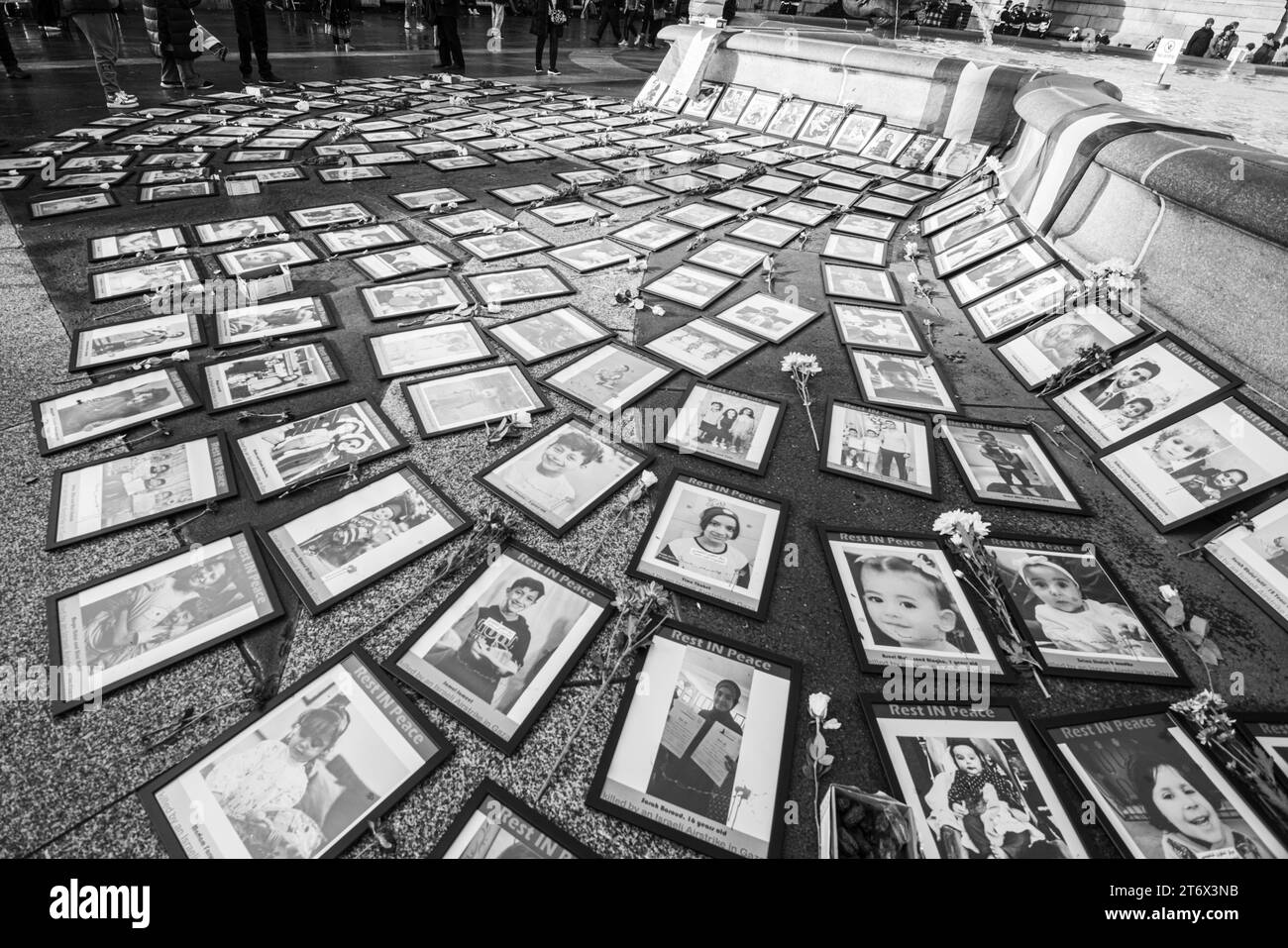 Proteste palastiniane a Trafalgar Square, Londra, Inghilterra, Regno Unito. Foto Stock