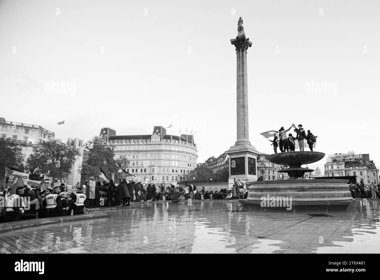 Proteste palastiniane a Trafalgar Square, Londra, Inghilterra, Regno Unito. Foto Stock