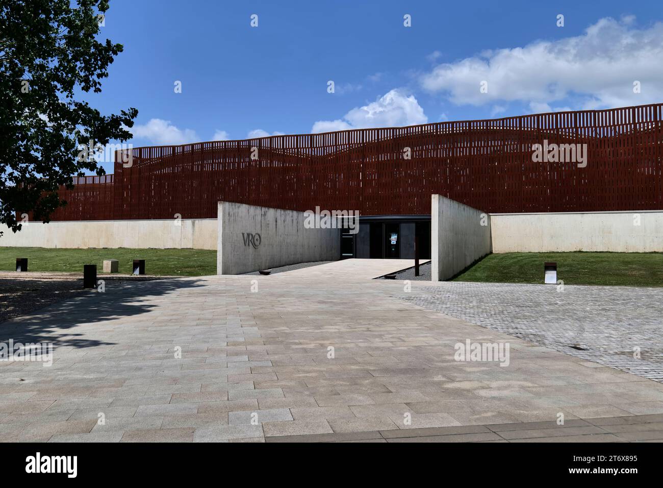 Ingresso ai resti conservati della Villa Romana 'la Olmedaa', VRO, Pedrosa de la Vega, Palencia, Castiglia e Leon, Spagna nordoccidentale, Europa Foto Stock