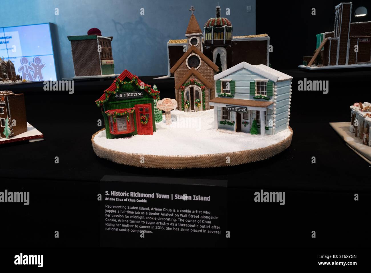 Storica città di Richmond, ricreata in pan di zenzero, in mostra al "Gingerbread NYC: The Great Borough Bake-Off" presso il Museo della città di New Yo Foto Stock