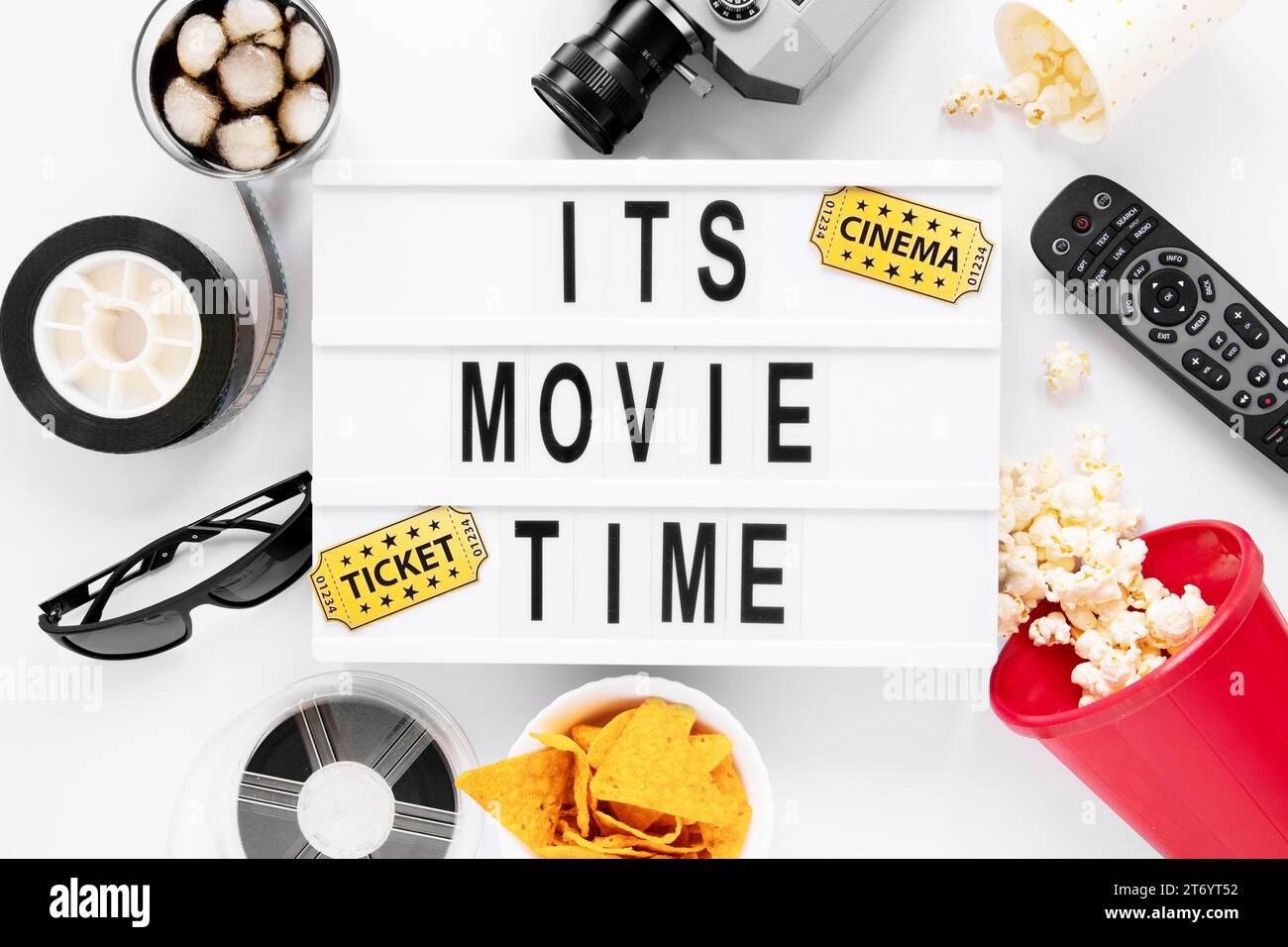 Il tempo del film con elementi cinematografici Foto Stock