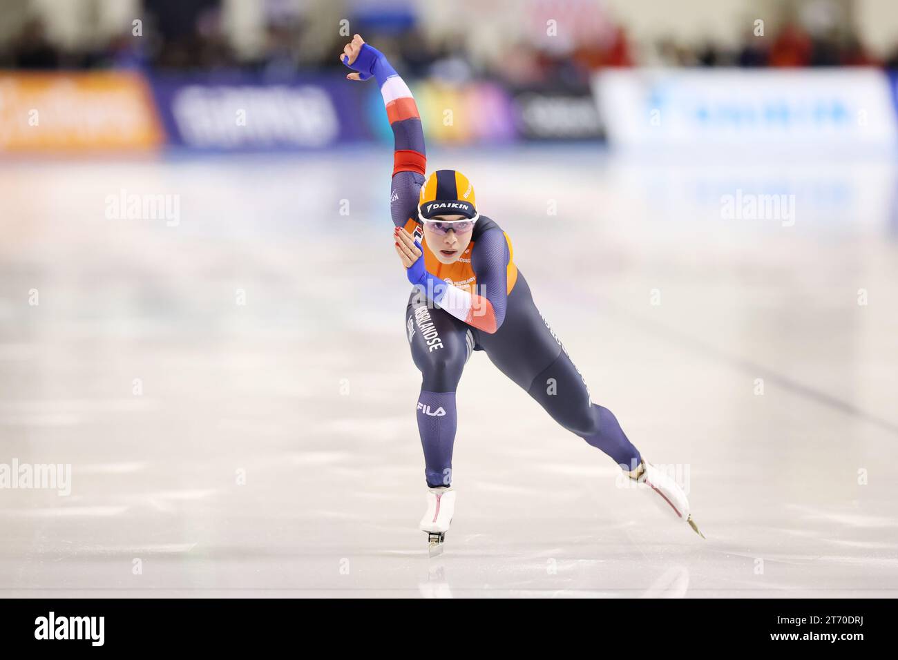 Fledderus Marrit (NED), 10 NOVEMBRE 2023 - Speed Skating : ISU Speed Skating World Cup 2023/24 Obihiro Women's 500m Division A presso Meiji Hokkaido Tokachi Oval a Hokkaido, Giappone. (Foto di Naoki Morita/AFLO SPORT) Foto Stock