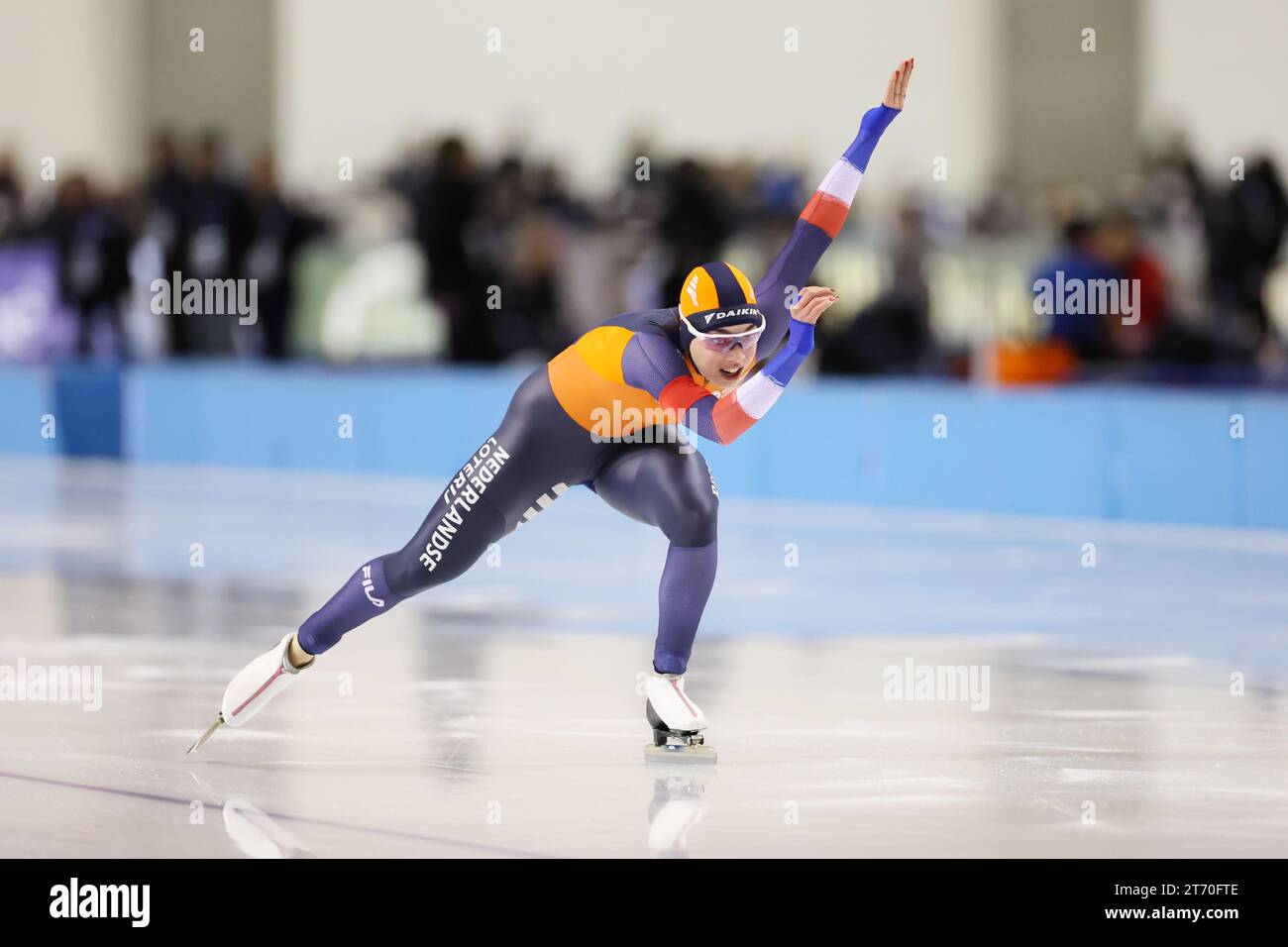 Fledderus Marrit (NED), 11 NOVEMBRE 2023 - Speed Skating : ISU Speed Skating World Cup 2023/24 Obihiro Women's 500m Division A presso Meiji Hokkaido Tokachi Oval a Hokkaido, Giappone. (Foto di Naoki Morita/AFLO SPORT) Foto Stock