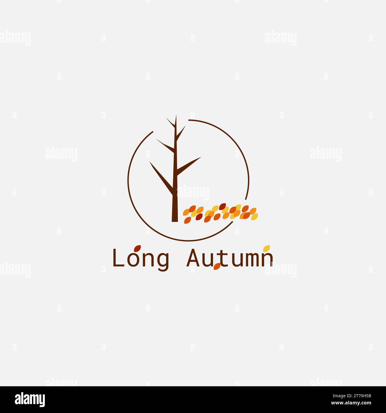 Logo albero in autunno, formando la lettera L.. Illustrazione Vettoriale