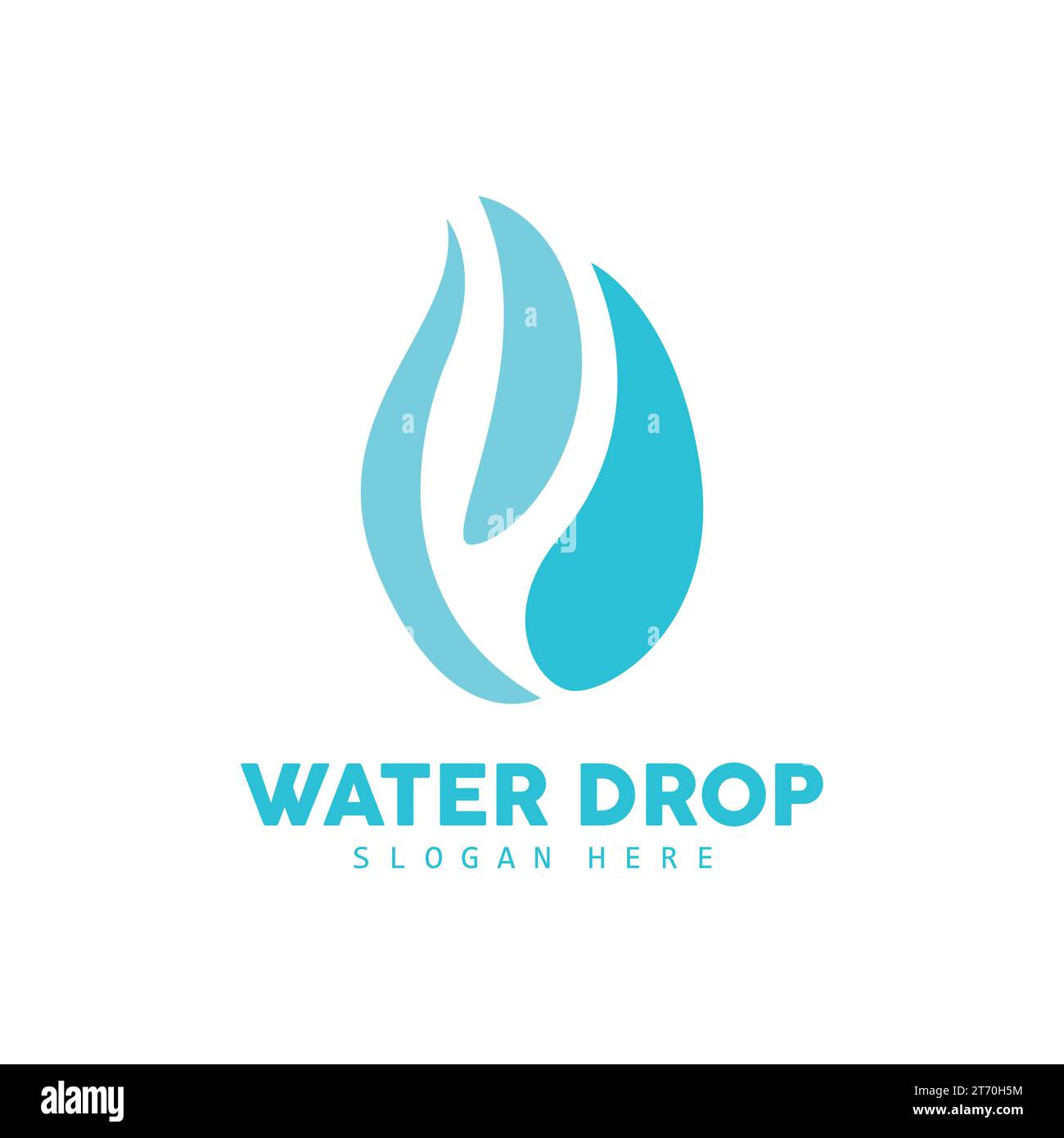 Logo gocce d'acqua, vettore semplice, Design elegante, modello simbolo icona Illustrazione Vettoriale