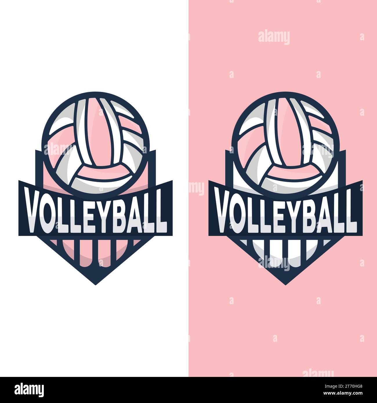 Logo pallavolo, design semplice sportivo, vettoriale World Sports Tournament, icona simbolo illustrazione Illustrazione Vettoriale