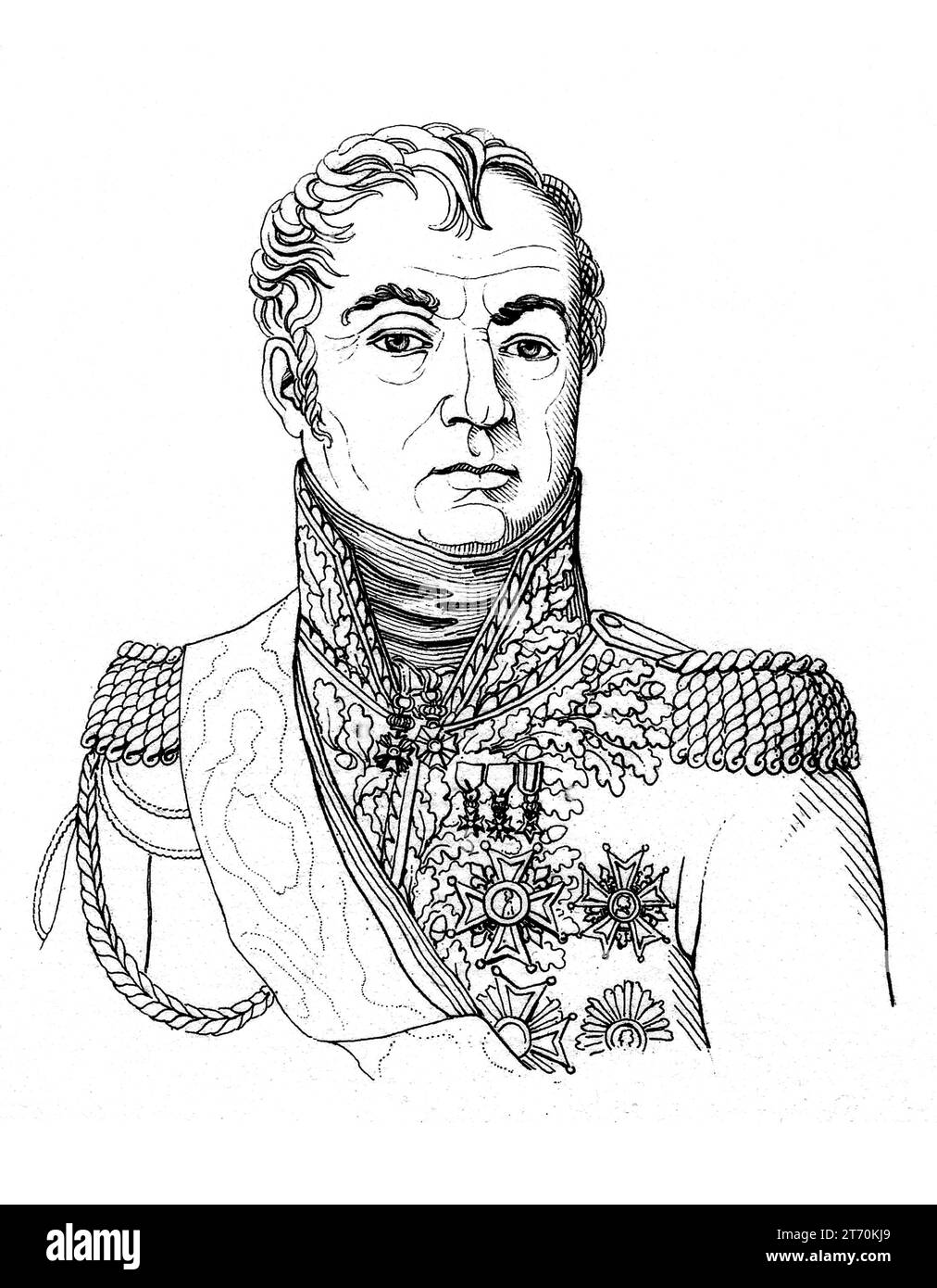 1823 CA, Parigi, FRANCIA: Il generale francese NICOLAS CHARLES VICTOR OUDINOT ( 1791 - 1863 ) duca di REGGIO , soldato, statista e diplomatico . Inviato da Napoleone III BONAPARTE, non ancora imperatore, per sopprimere la Repubblica Romana nel 1849, guidato da Giuseppe Mazzini. Incisione di Boilly , Parigi . - RITRATTO - RITRATTO - GENERALE di FRANCIA - Duca - nobili - nobiltà francese - nobiltà francese - SECONDO IMPERO - Repubblica Romana - BUONAPARTE - Bonapart - prima guerra d'indipendenza italiana - ASSEDIO DI ROMA - RISORGIMENTO - STORIA - FOTO STORICHE - medaglie - ILLUSTRAZIONE - ILLUSTRAZIONE Foto Stock