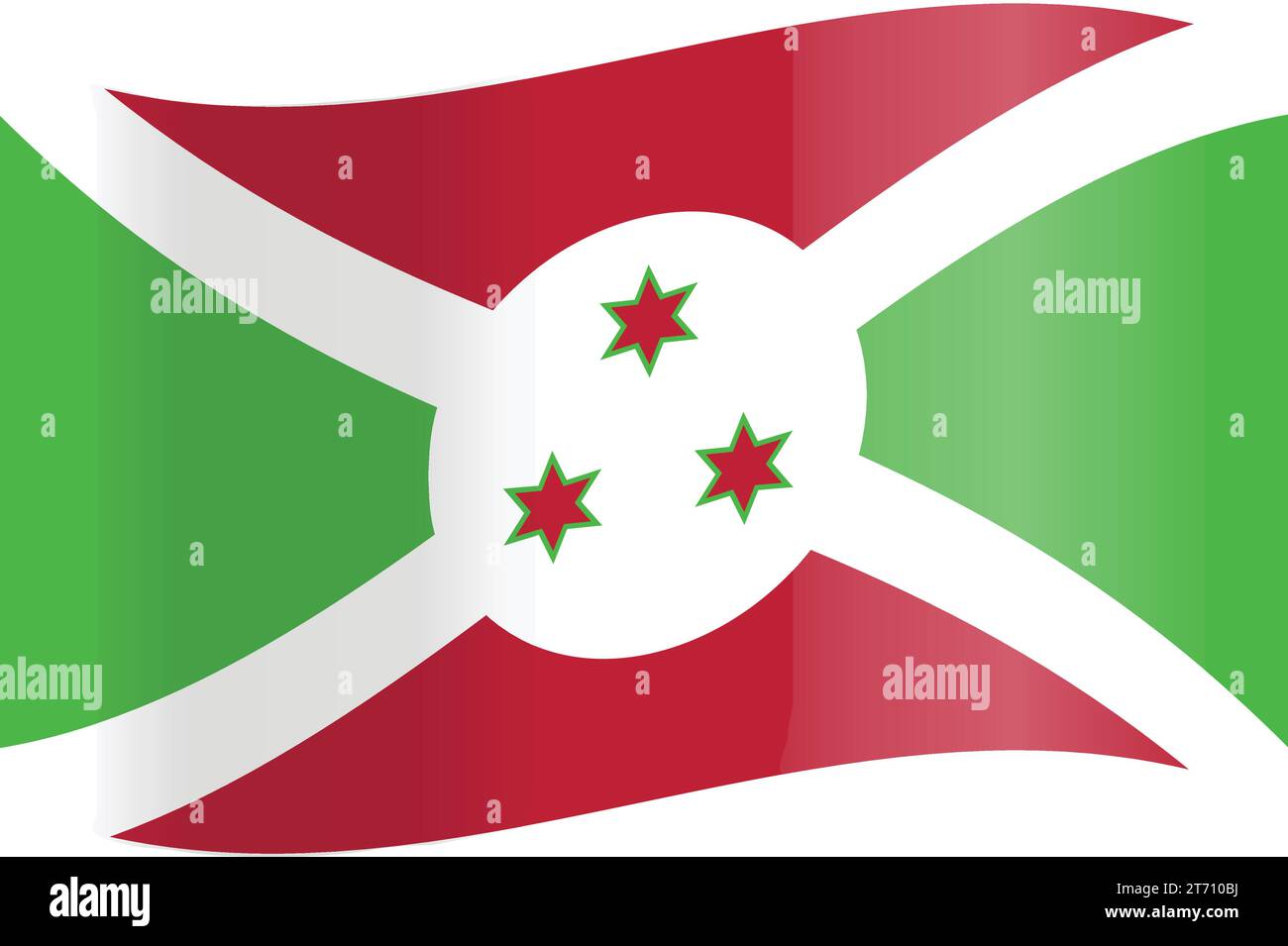 La bandiera burundese nell'illustrazione vettoriale Illustrazione Vettoriale