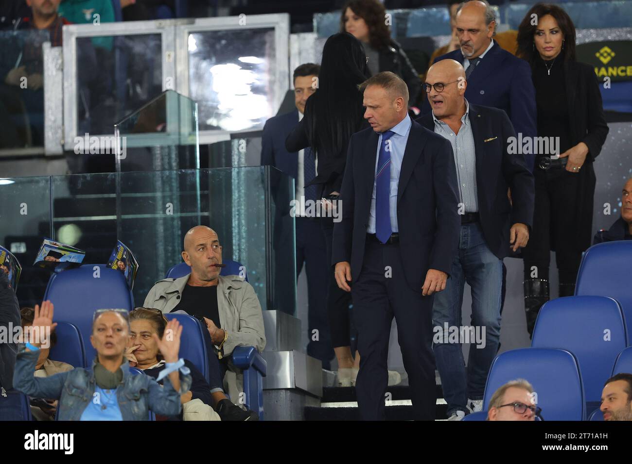 ROMA, Italia - 12.11.2023: VIP in tribuna per assistere al derby Lazio Roma, Anna Paratore madre di Giorgia Meloni tifosissima laziale già presente nel Lazio Fiorentina. Foto Stock