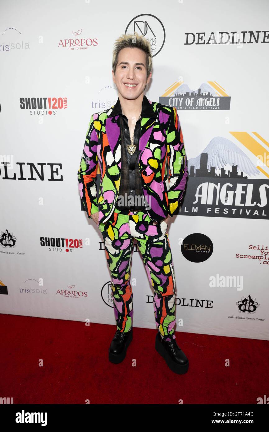 L'attore Ricky Rebel partecipa al gala dei 2023 City of Angels Women's Film Festival Awards al bella Blanca Event Center, Los Angeles, CALIFORNIA, 12 novembre 2023 Foto Stock