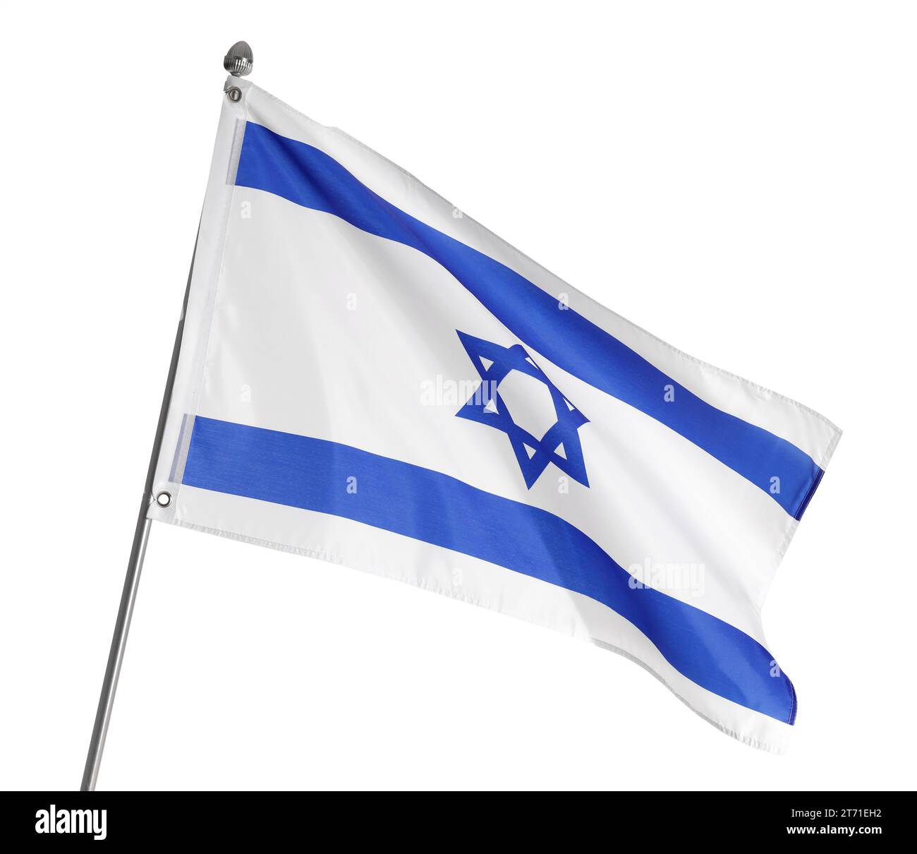 Bandiera di Israele isolata su bianco. Simbolo nazionale Foto Stock