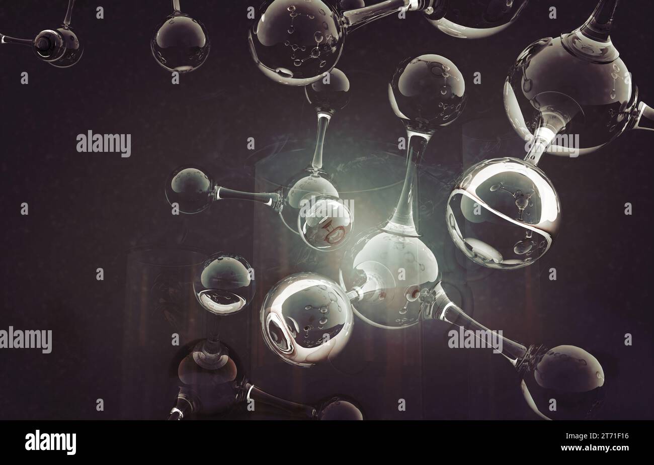 Sfondo molecolare astratto. illustrazione 3d. Foto Stock