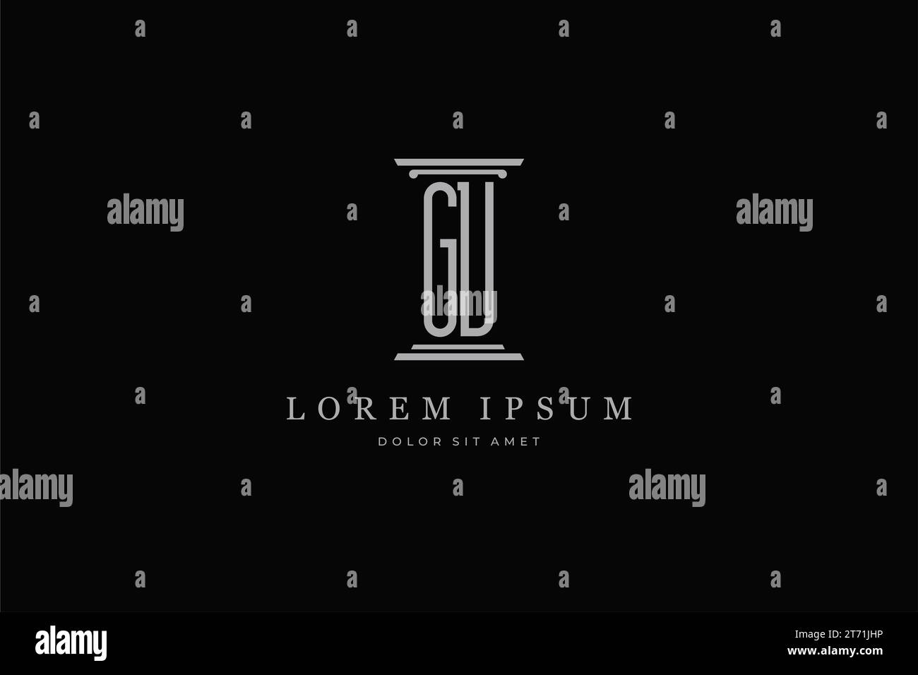 Icona logo pilastro lettera GV . Ideale per l'identità dei servizi legali, legali e legali Illustrazione Vettoriale