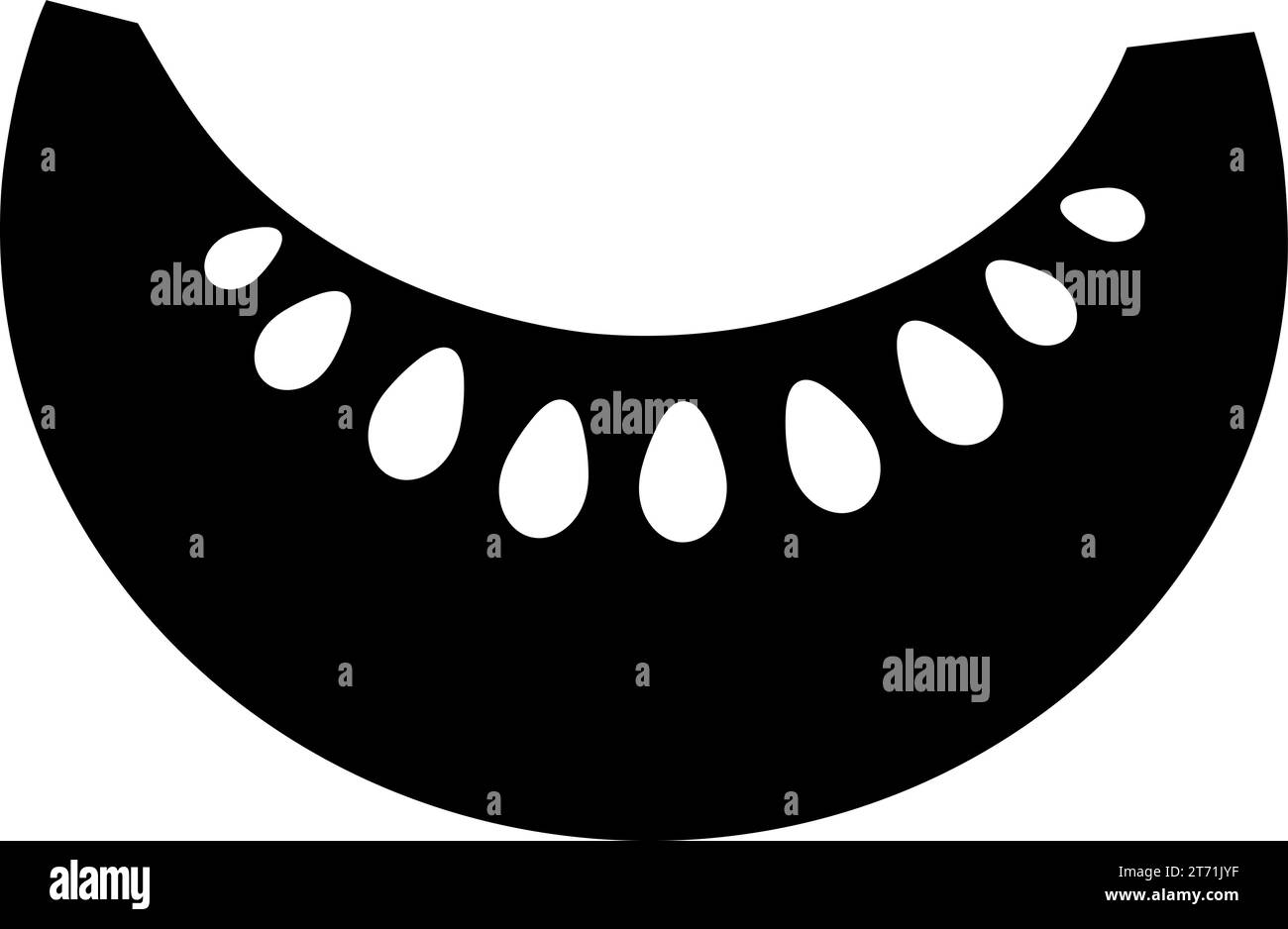 Silhouette di zucca a fette, elemento della decorazione del tavolo del giorno del Ringraziamento. Simbolo festivo contorno zucca a fette. Semplice vettore di forma nera i Illustrazione Vettoriale