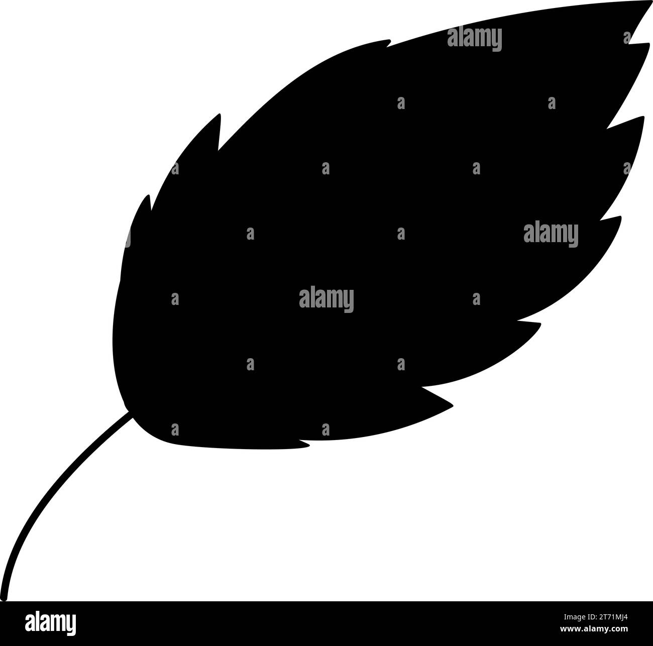 Silhouette di foglie secche cadute, elemento della decorazione del tavolo del giorno del Ringraziamento. Simbolo festivo contorno foglie cadute secche. Semplice vettore di forma nera Illustrazione Vettoriale