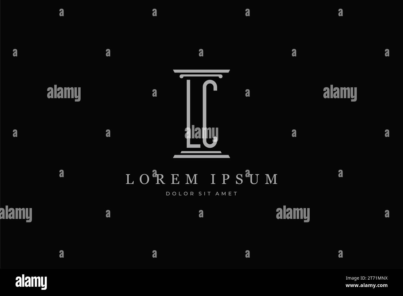 Logo Pillar icona Letter LC . Ideale per l'identità dei servizi legali, legali e legali Illustrazione Vettoriale