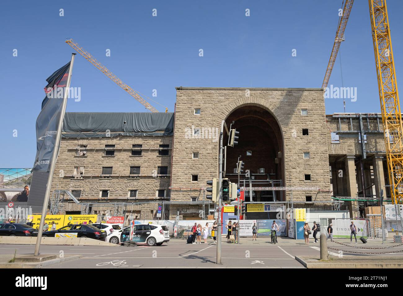 Bauarbeiten Bahnprojekt Stuttgart 21, Hauptbahnhof, Stoccarda, Baden-Württemberg, Deutschland Foto Stock