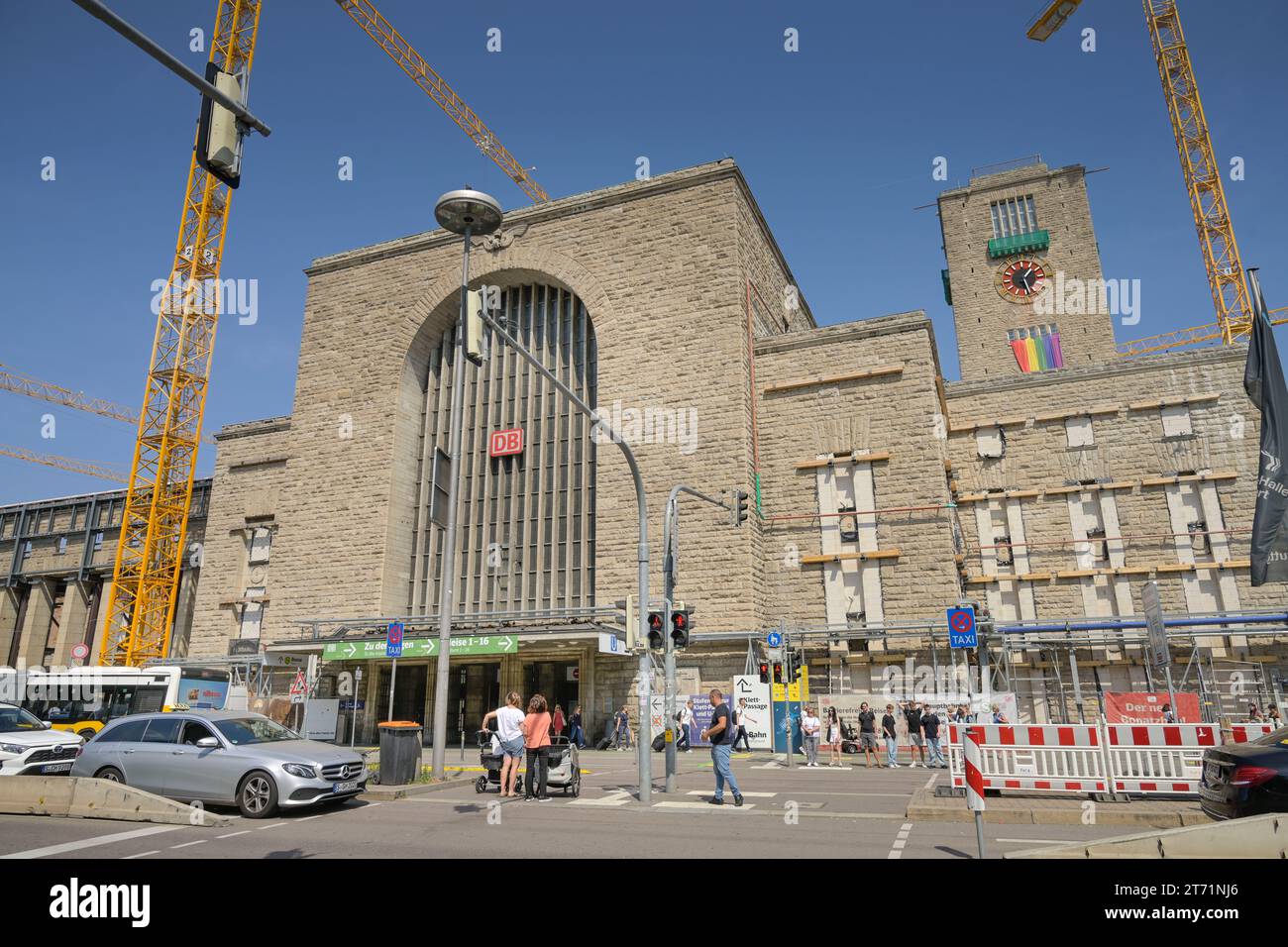 Bauarbeiten Bahnprojekt Stuttgart 21, Hauptbahnhof, Stoccarda, Baden-Württemberg, Deutschland Foto Stock