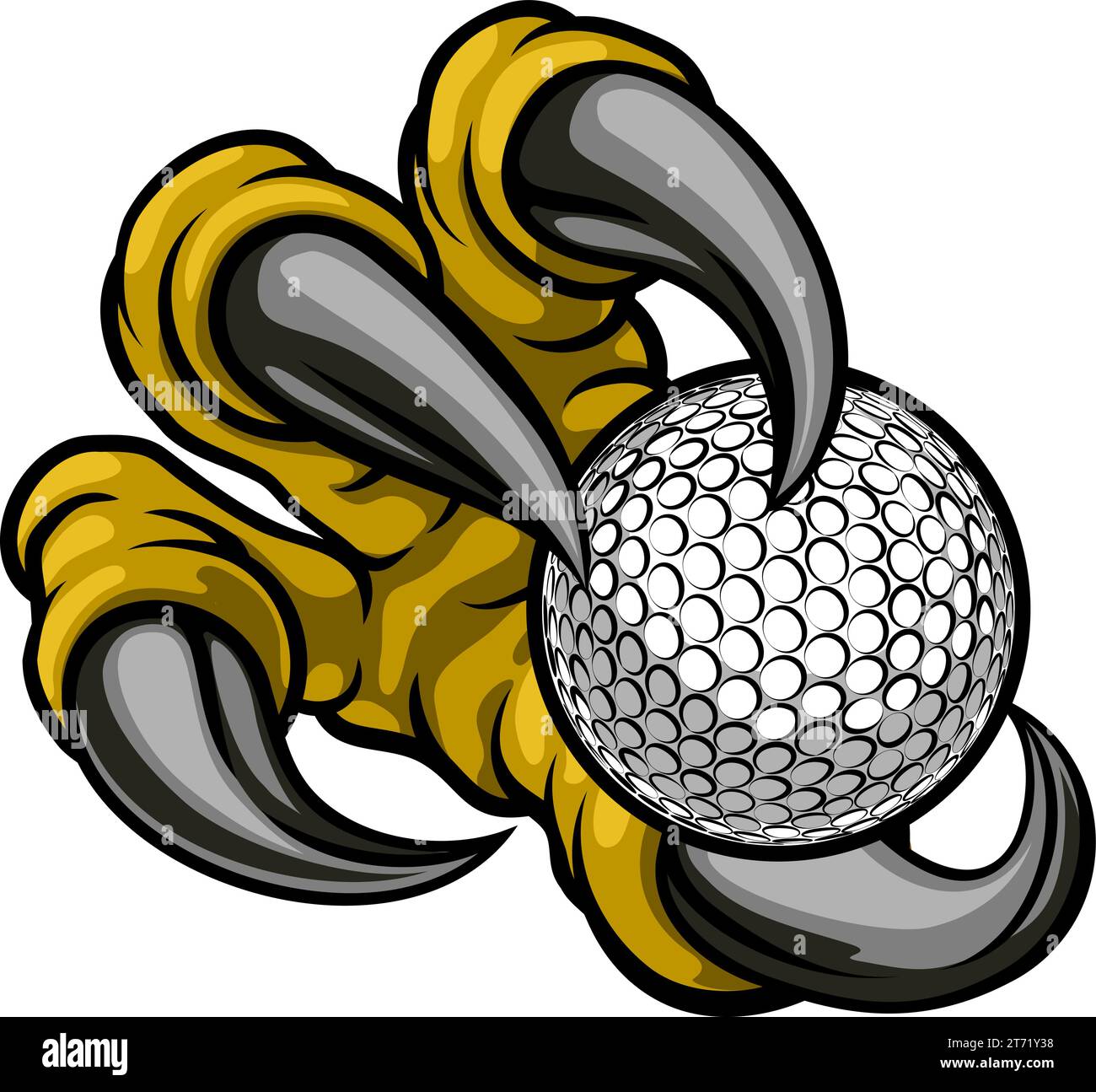 Pallina da golf Eagle Claw Cartoon Monster Hand Illustrazione Vettoriale