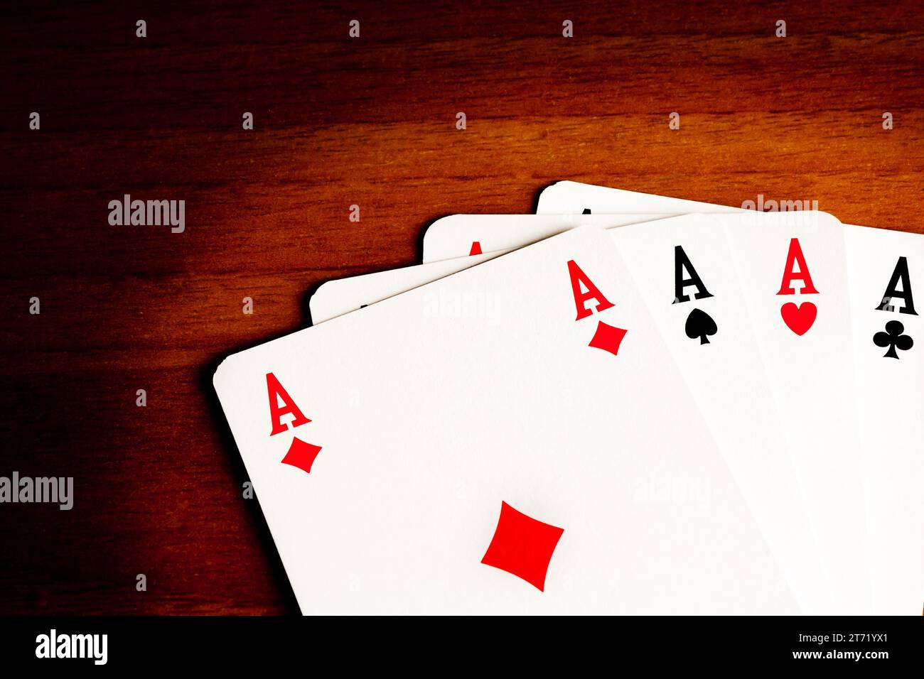 dettaglio degli assi del poker; dettaglio degli assi del poker Foto Stock